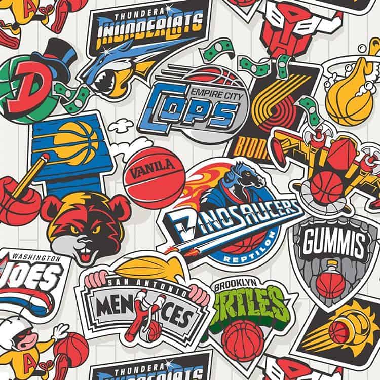 NBA logo’s krijgen 80’s cartoons makeover